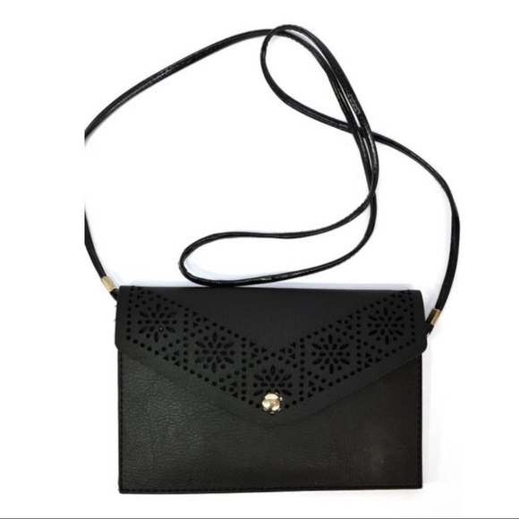 Vegan Leather Eyelet Crossbody Purse - Picture 3 of 8